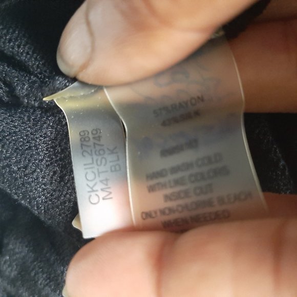 Black Calvin Klein XS Cardigan Silk/Rayon - Picture 5 of 5